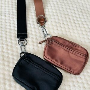 Cute Black and a Brown wristlet keychain Bags boutique
